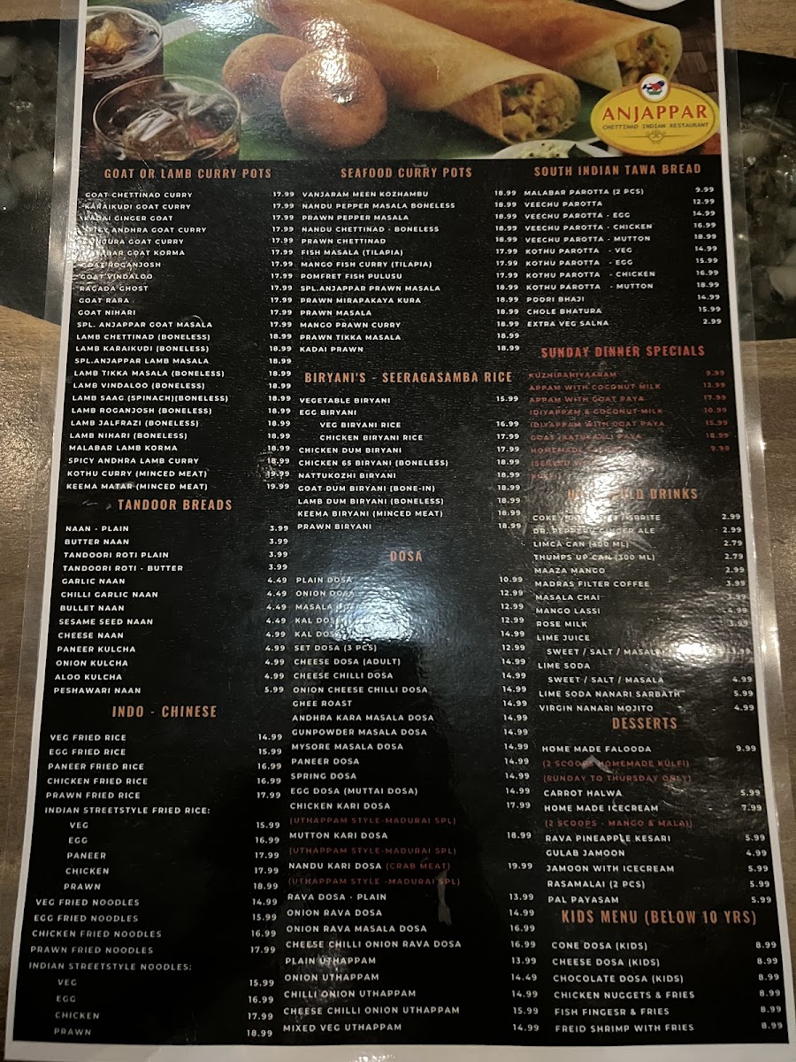 Menu Anjappar Chettinad Indian Restaurant-6