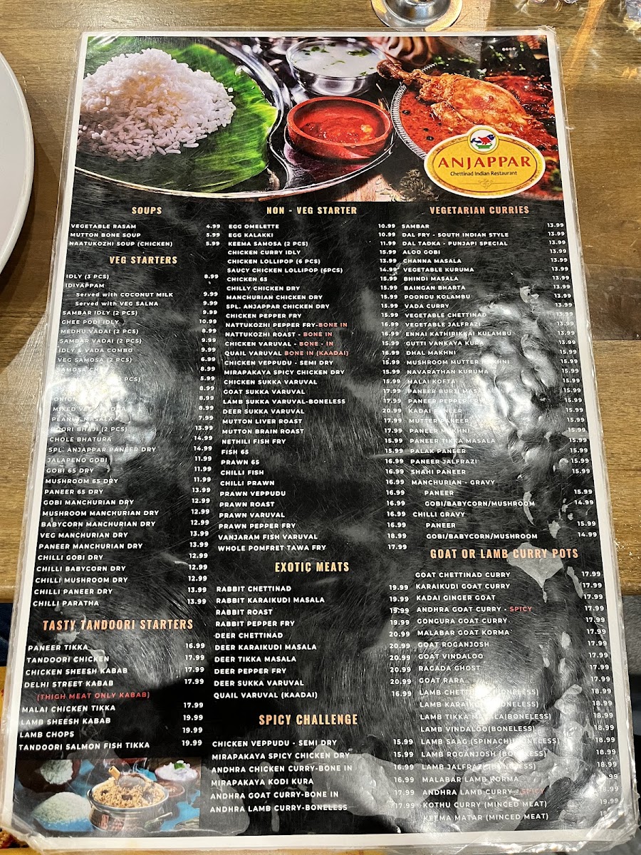 Menu Anjappar Chettinad Indian Restaurant-8