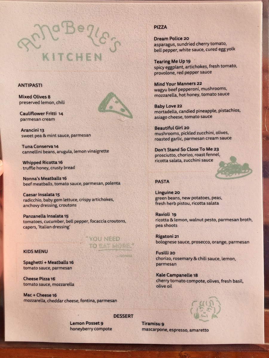 Menu Annabelle’S Kitchen Marda Loop-2