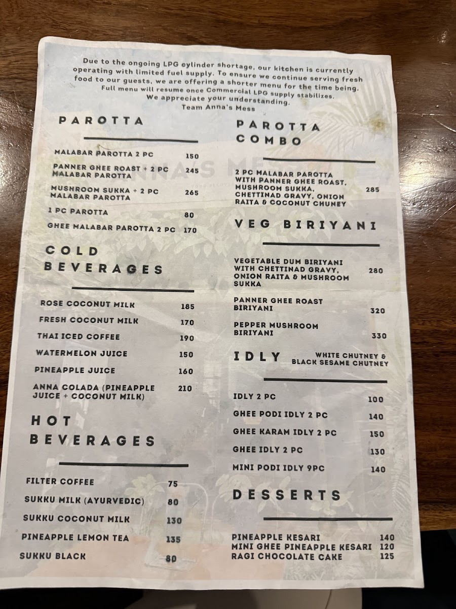Menu Anna's Mess (South-Indian Restaurant)-10