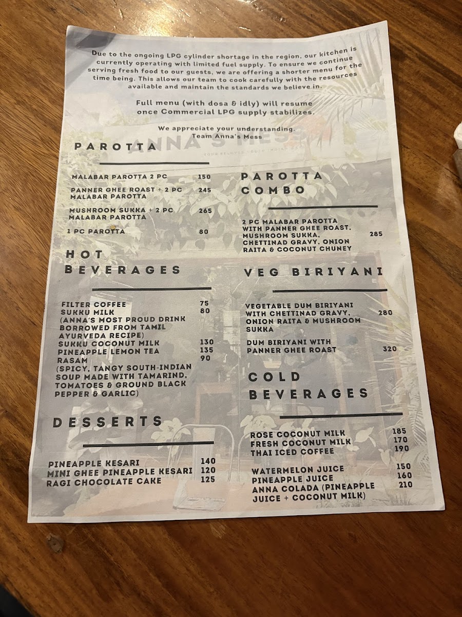 Menu Anna's Mess (South-Indian Restaurant)-9