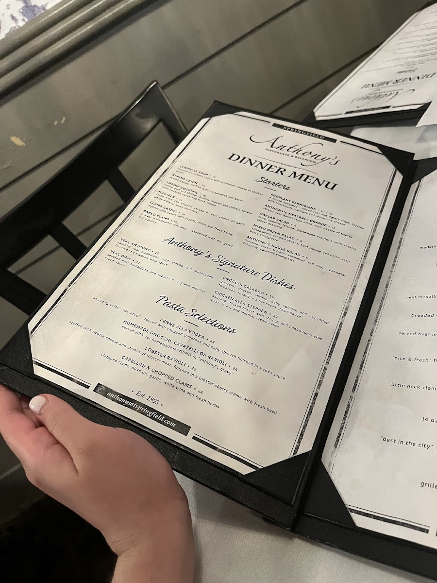 Menu Anthony’S Ristorante & Ballroom-2