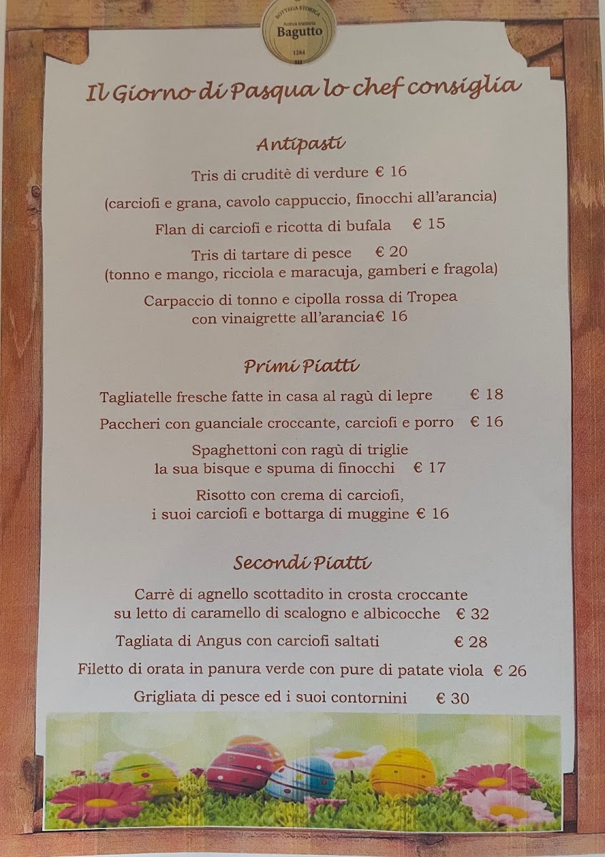 Menu Antica Trattoria Bagutto Dal 1284-2