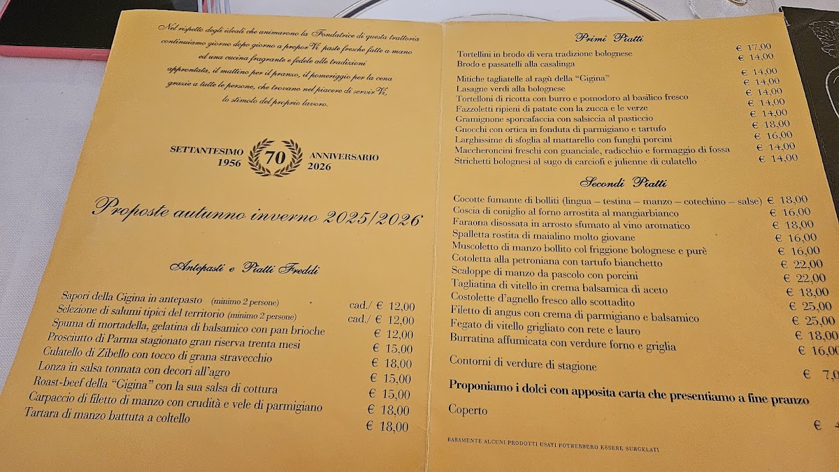 Menu Antica Trattoria Della Gigina-1