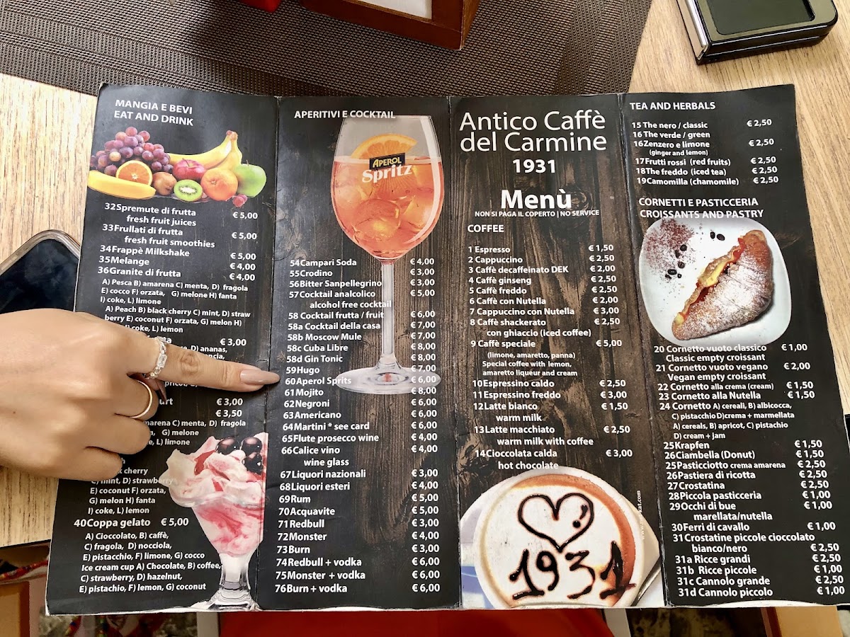 Menu Antico Caffè Del Carmine-1
