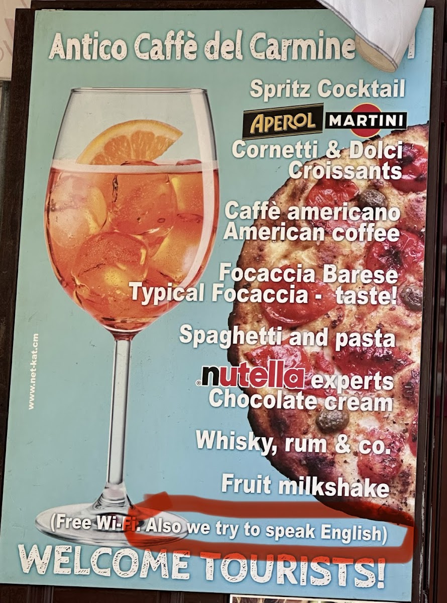 Menu Antico Caffè Del Carmine-4
