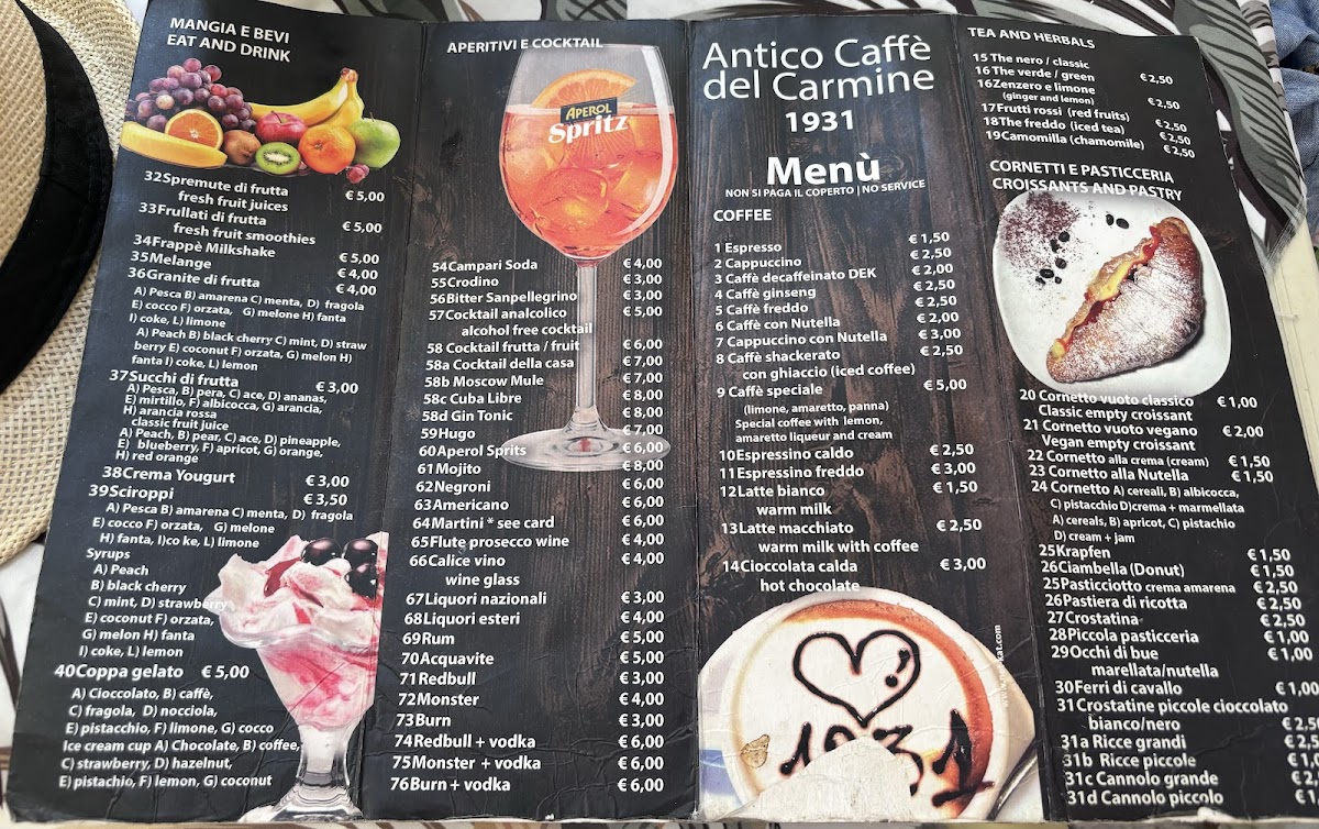 Menu Antico Caffè Del Carmine-5