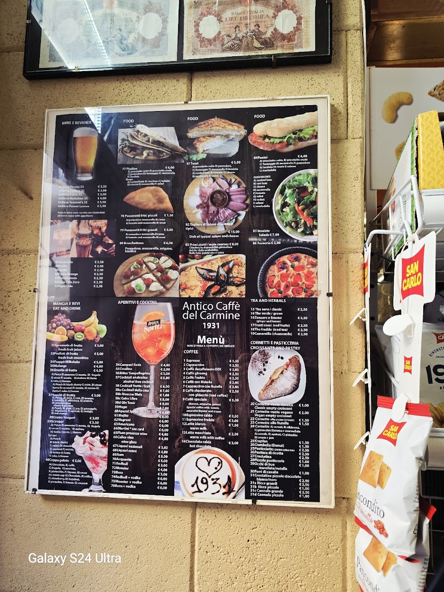 Menu Antico Caffè Del Carmine-6