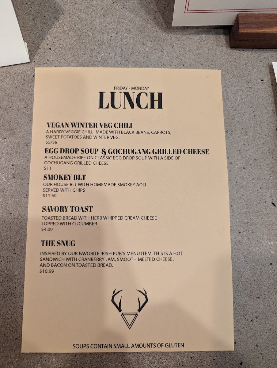 Menu Antler Specialty Goods-2