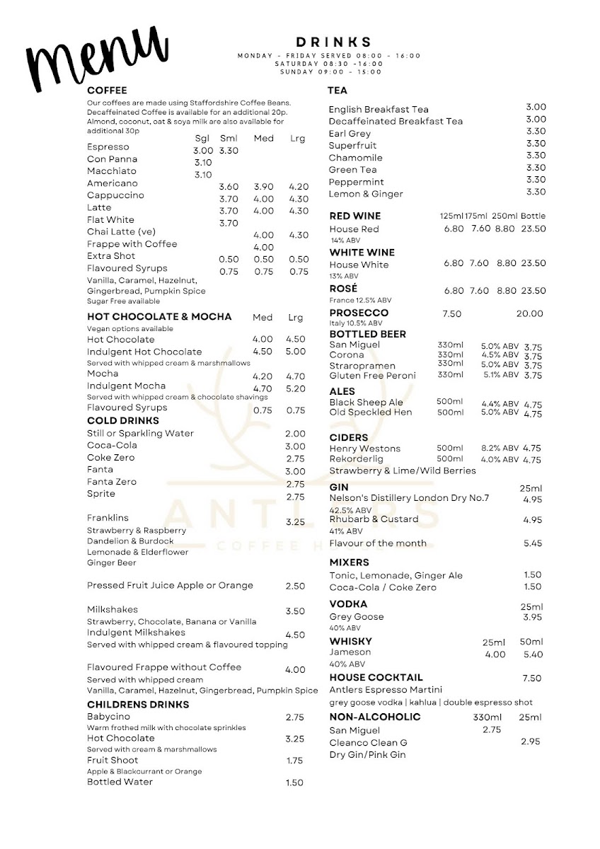 Menu Antlers Coffee House-1