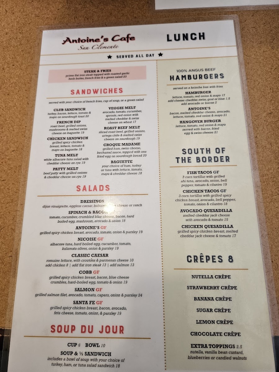 Menu Antoine's Cafe-4