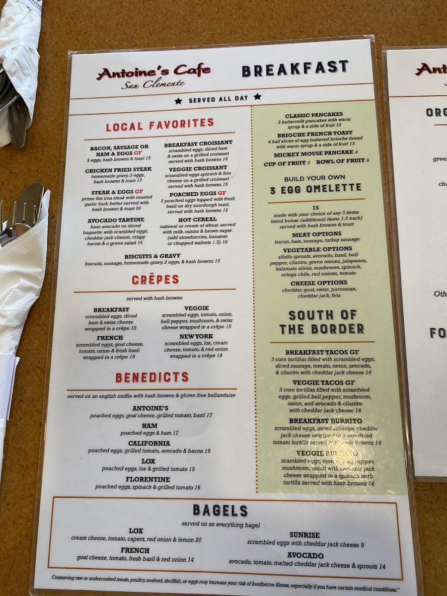 Menu Antoine's Cafe-8
