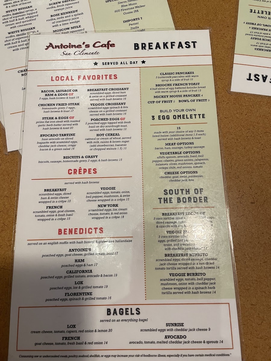 Menu Antoine's Cafe-9