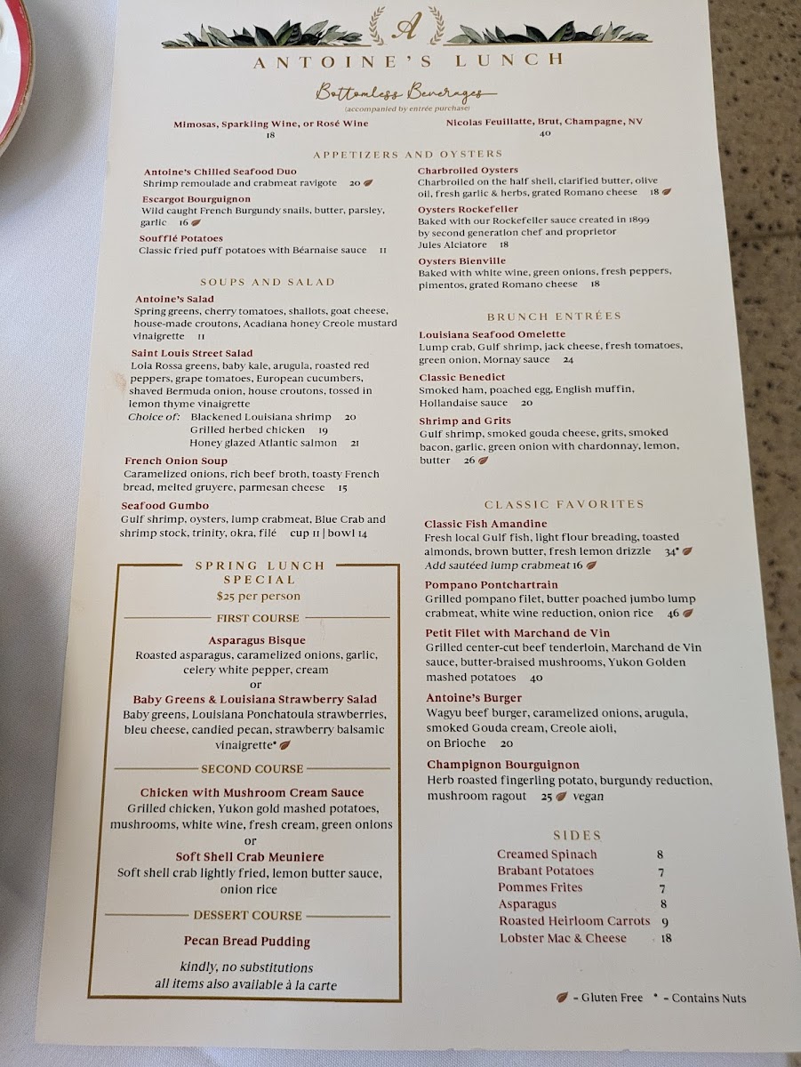 Menu Antoine's Restaurant-1