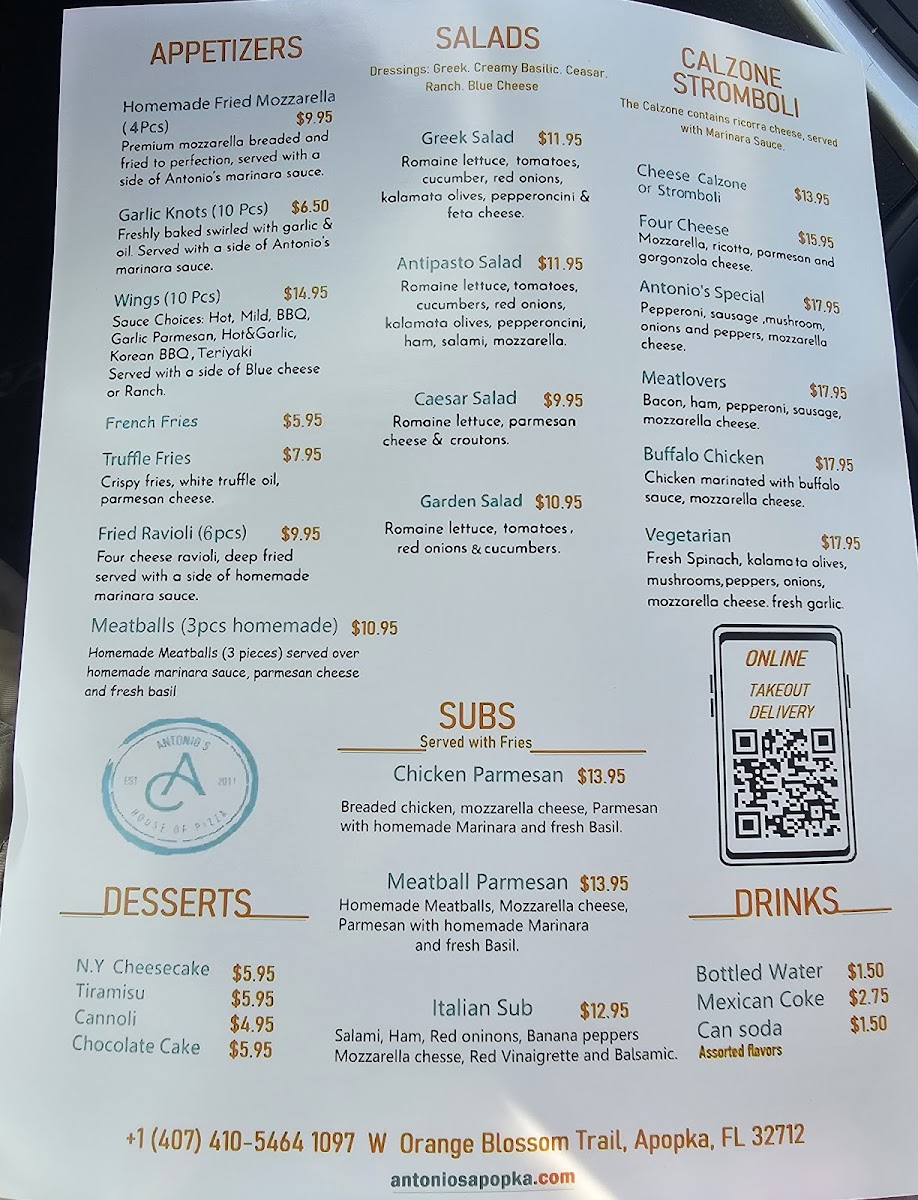 Menu Antonio's House Of Pizza-2