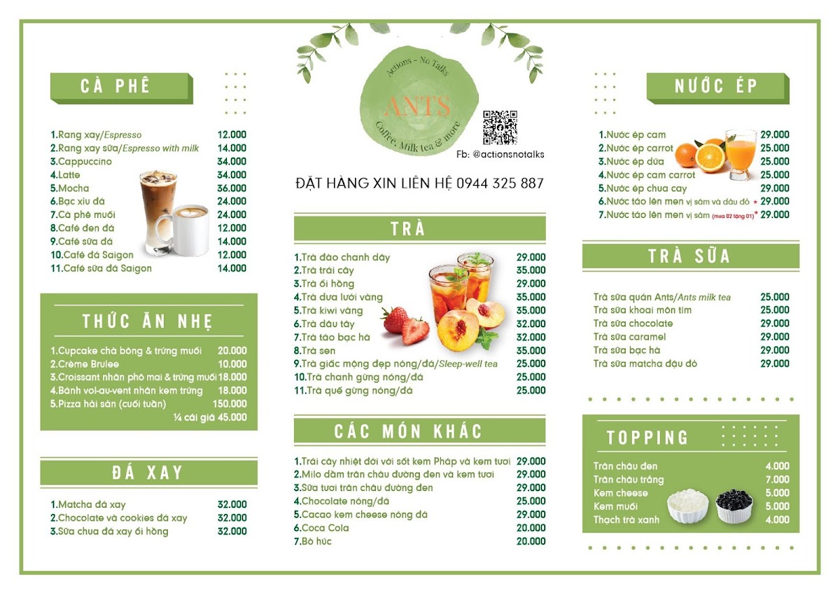 Menu Ants Cafe ( Tiệm Cà Phê Kiến)-1