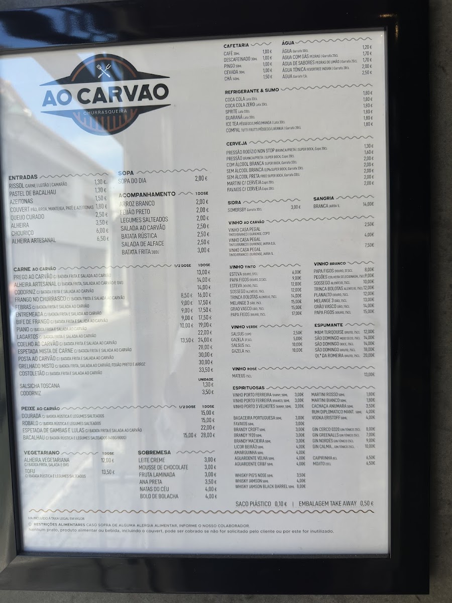 Menu Ao Carvão Churrasqueira - Ovar-2