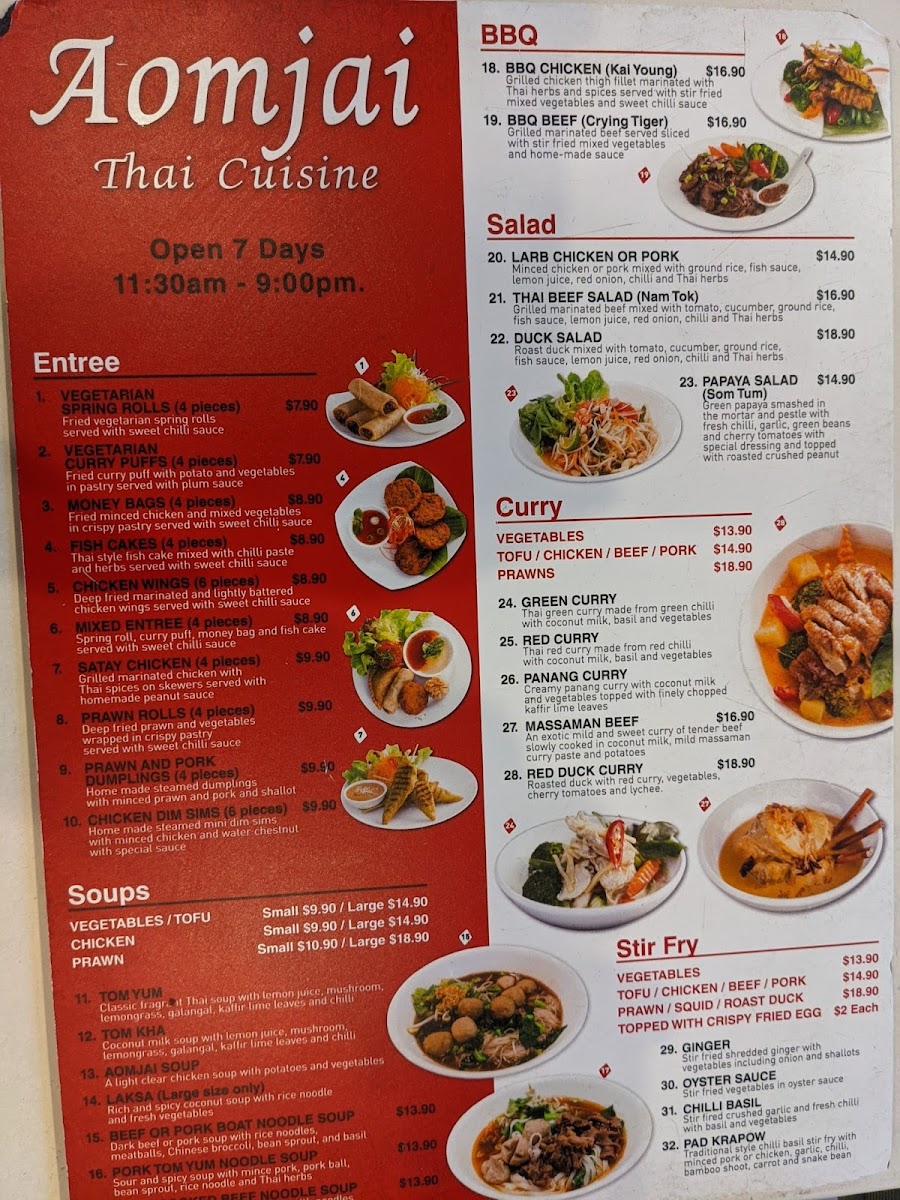 Menu Aomjai Thai Cuisine Dee Why-3