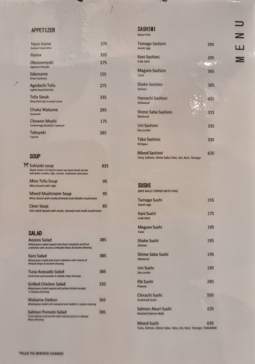 Menu Aozora At The Farm-1