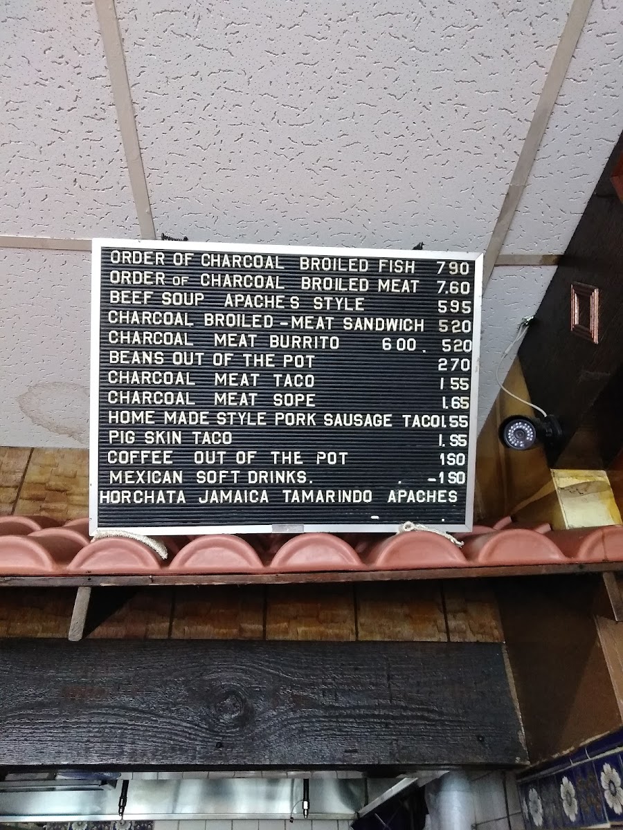 Menu Apache's Carnes Al Carbon-2