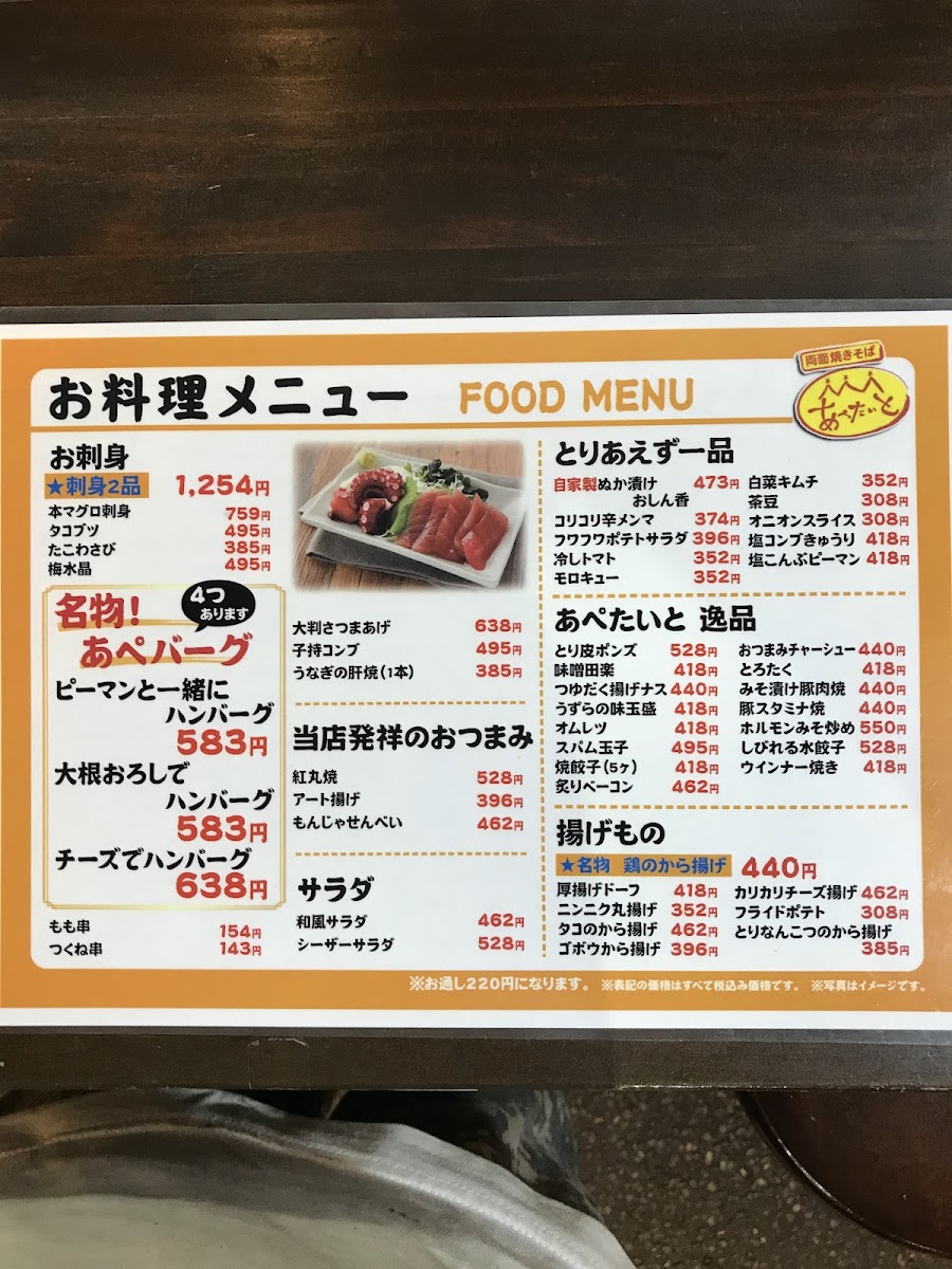 Menu Apetaito Sakaba Akabane-8