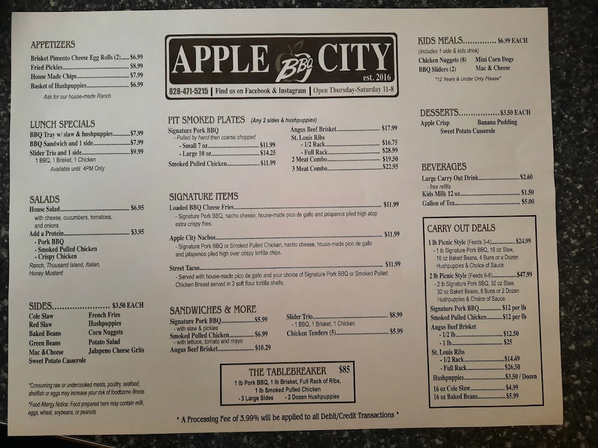 Menu Apple City Bbq-8