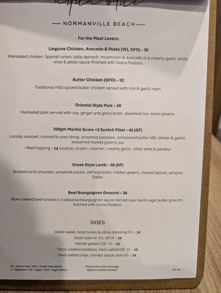 Menu Aqua Blue Normanville Beach-5