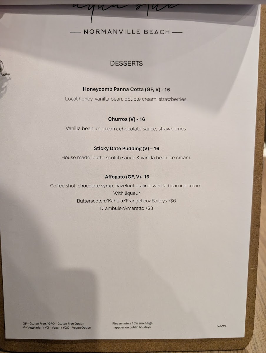 Menu Aqua Blue Normanville Beach-8