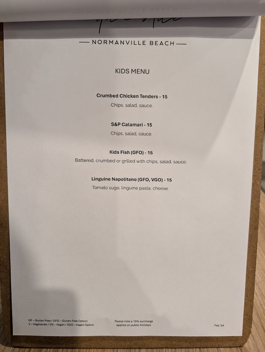 Menu Aqua Blue Normanville Beach-9