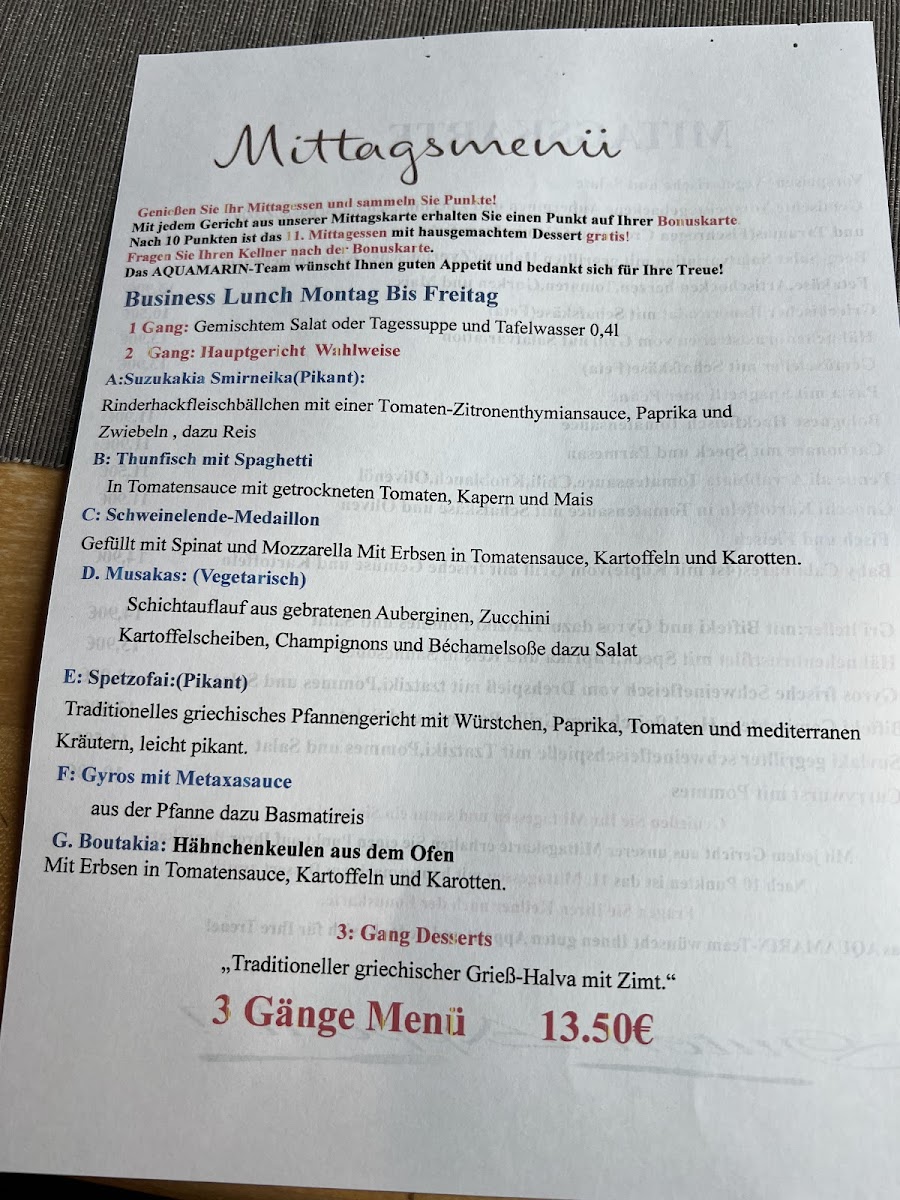 Menu Aquamarin Restaurant-1