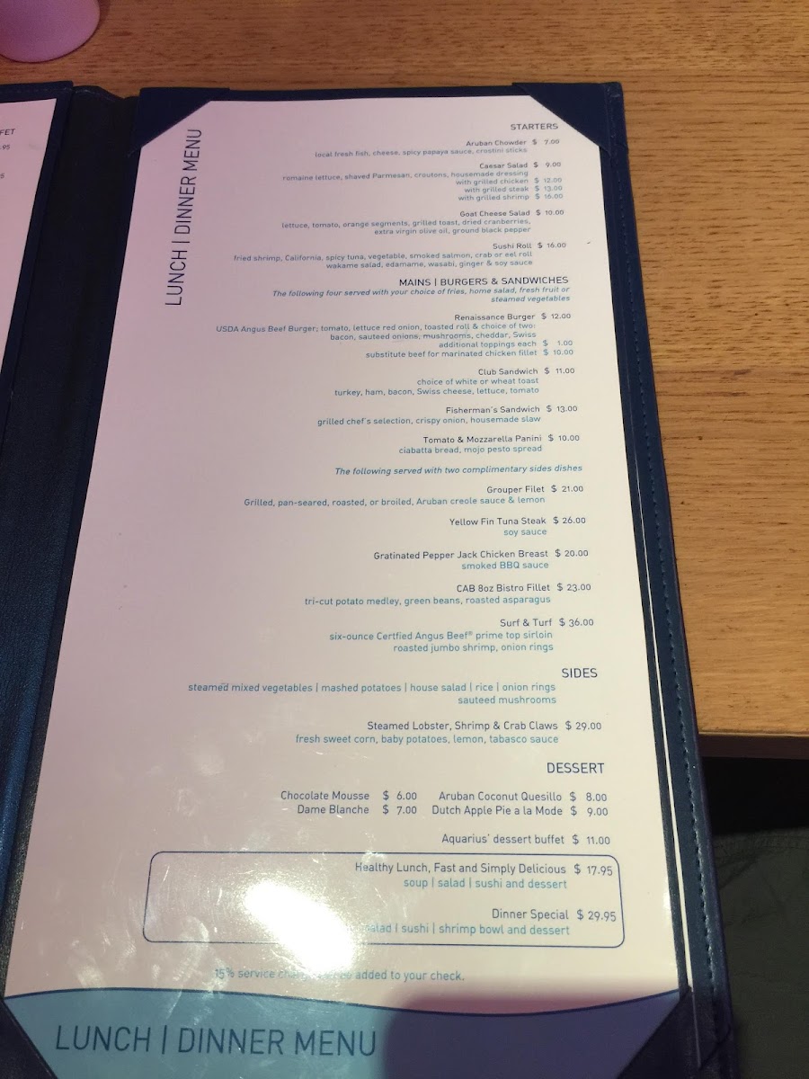 Menu Aquarius-7