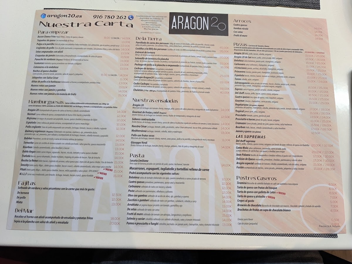 Menu Aragón 20-1