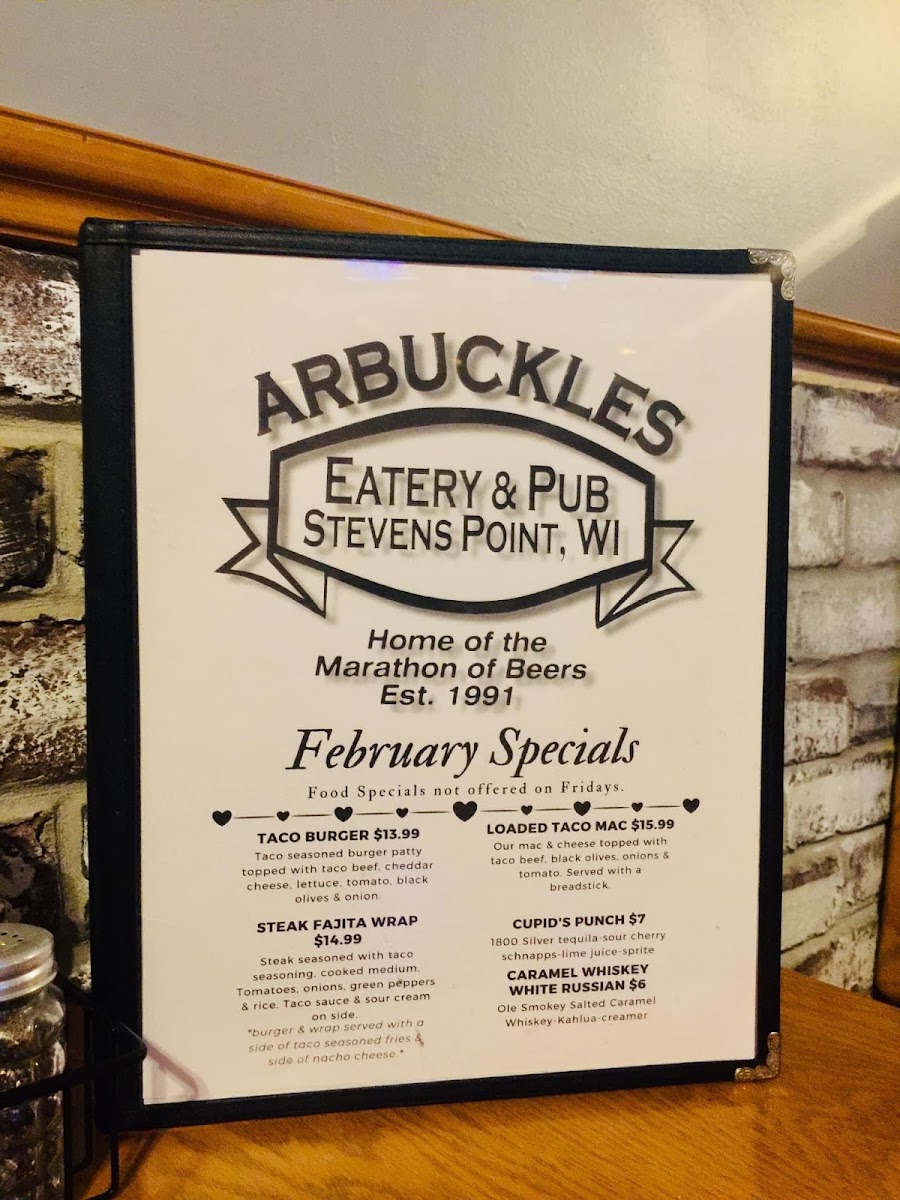 Menu Arbuckles Eatery & Pub-8