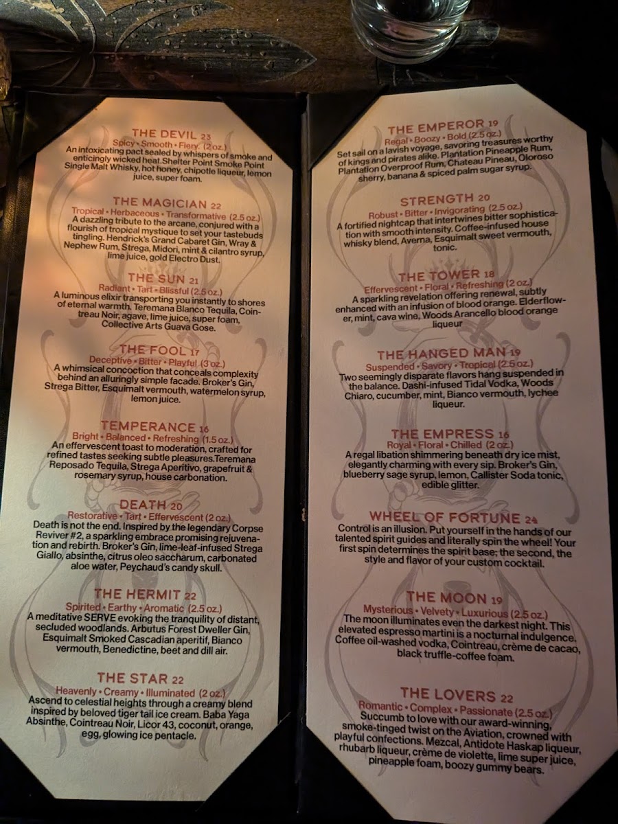 Menu Arcana Food And Spirits-1