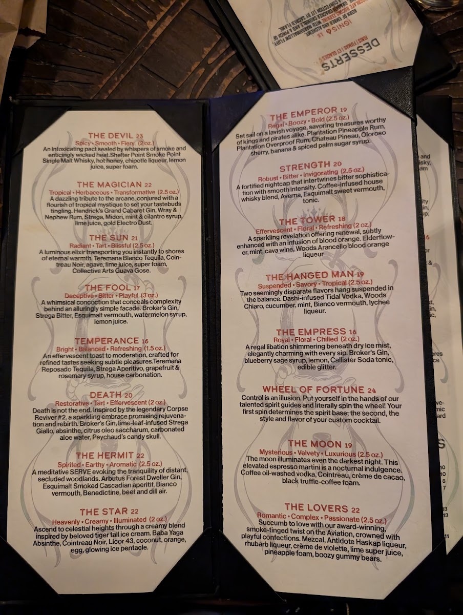 Menu Arcana Food And Spirits-2