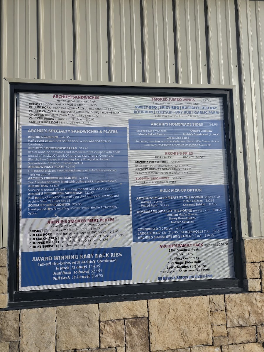 Menu Archie's Bbq-5