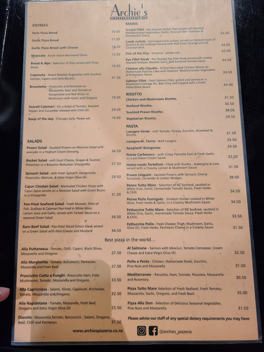 Menu Archie's Restaurant & Pizzeria-10