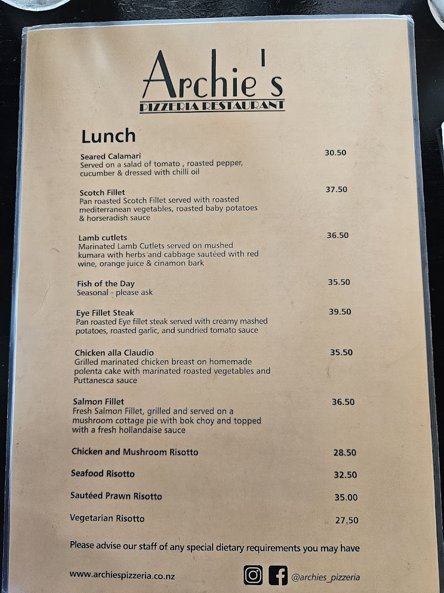 Menu Archie's Restaurant & Pizzeria-3
