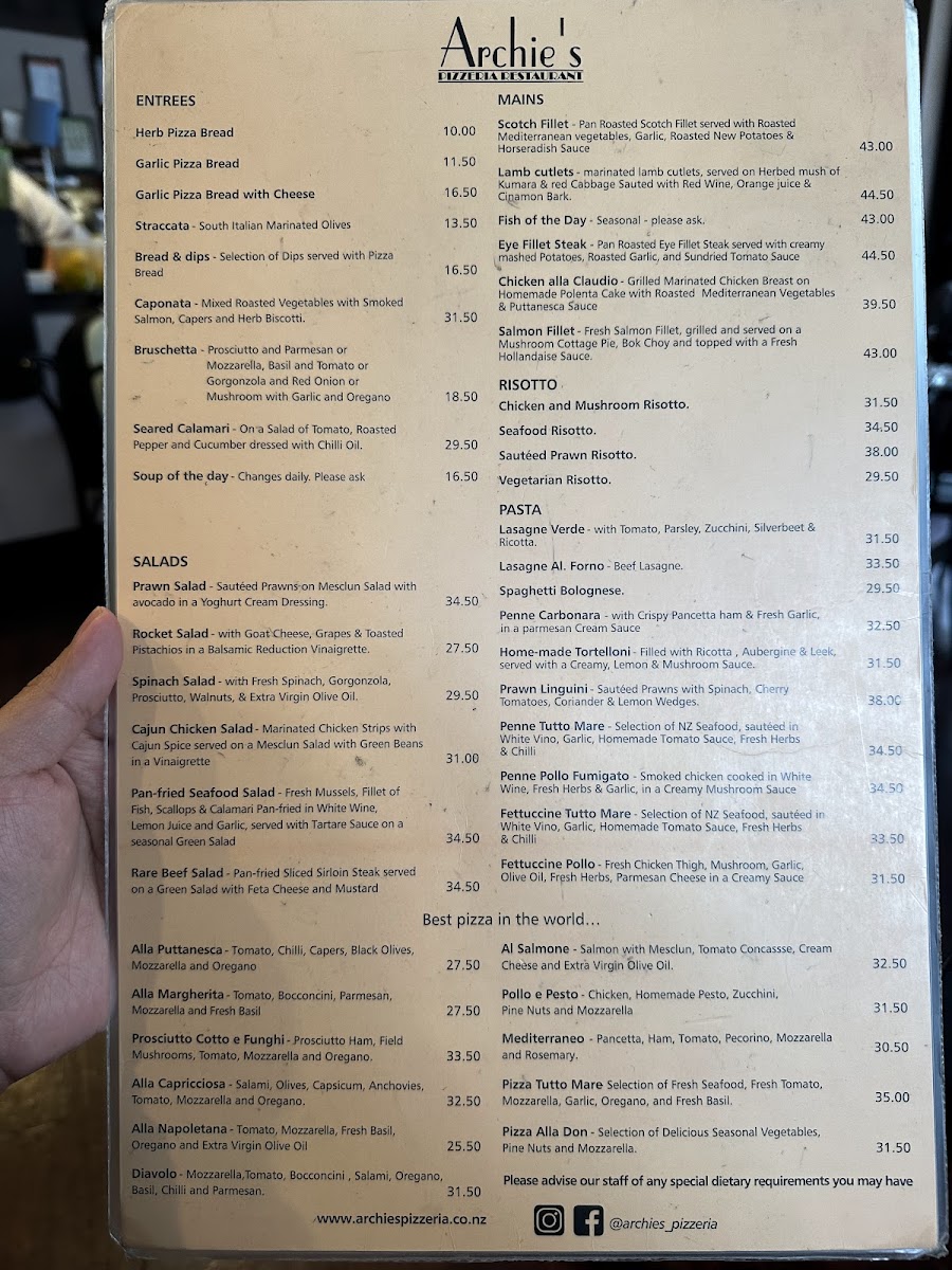 Menu Archie's Restaurant & Pizzeria-4