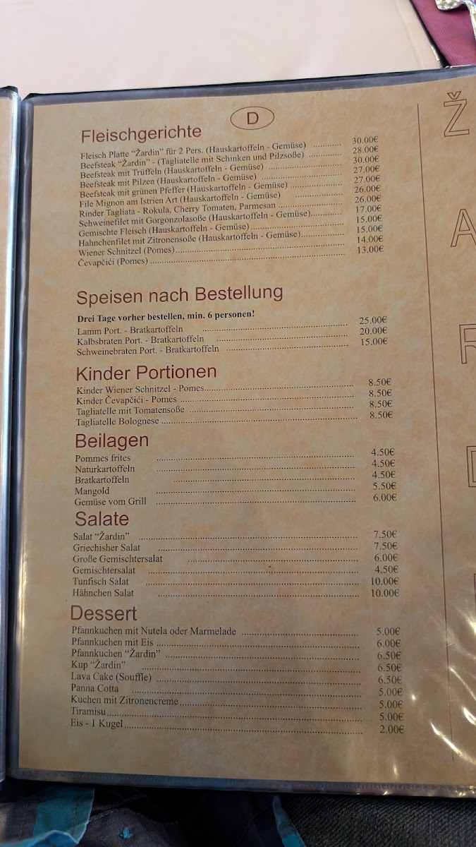 Menu 'žardin' Traditional Restaurant-10