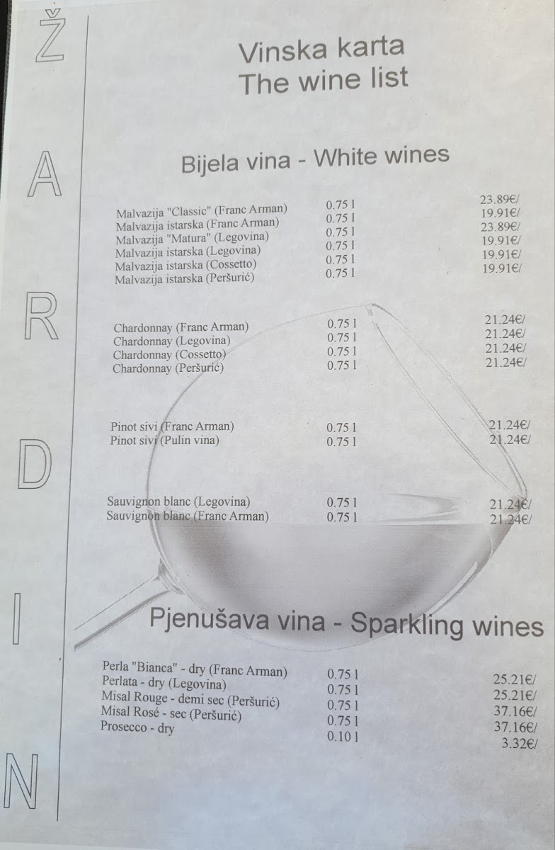 Menu 'žardin' Traditional Restaurant-9