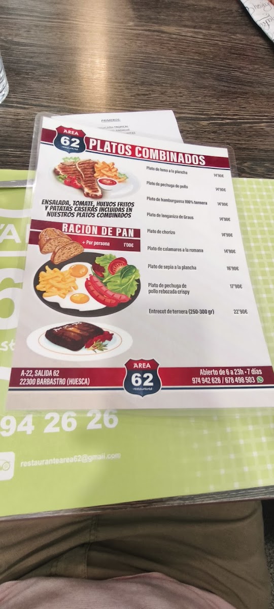 Menu Area 62 El Pueyo-10