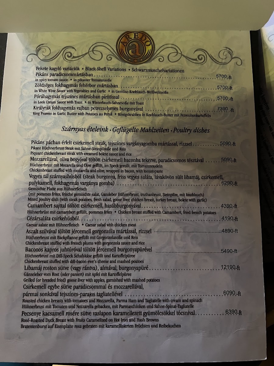 Menu Aredo Restaurant, Café-1