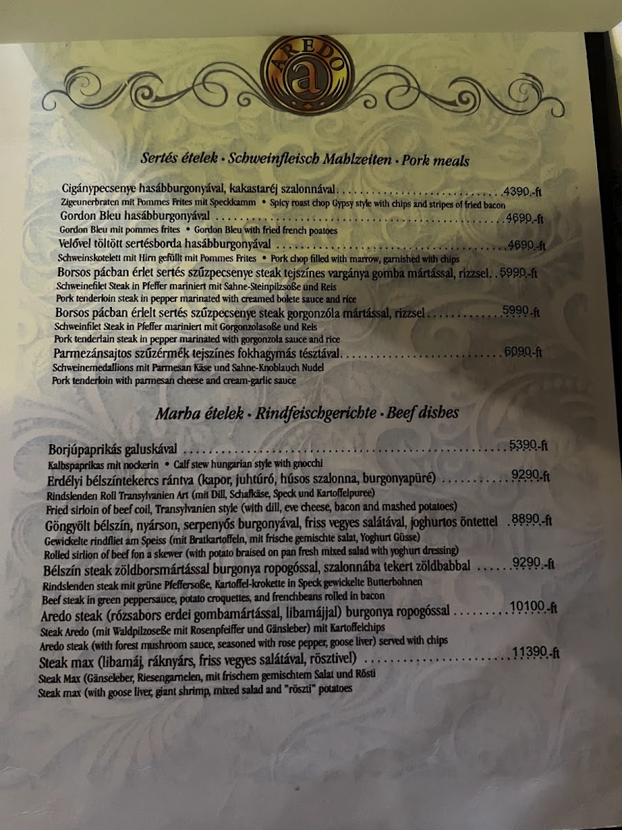 Menu Aredo Restaurant, Café-2