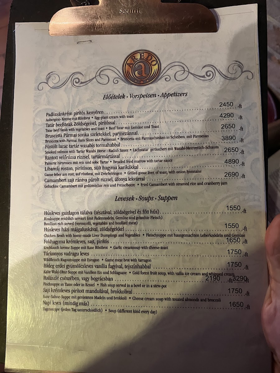 Menu Aredo Restaurant, Café-5