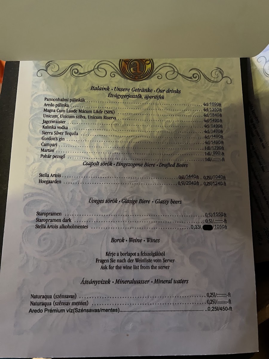 Menu Aredo Restaurant, Café-6