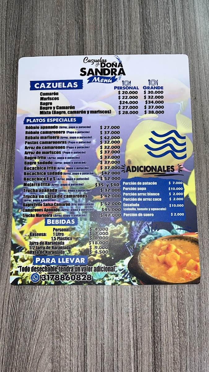 Menu Arepas Ocañeras Doña Sandra-2
