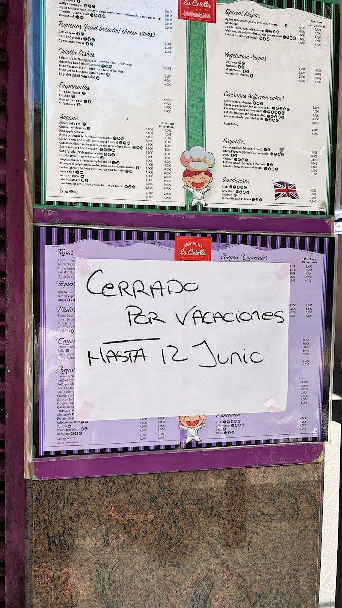 Menu Arepera La Criolla-8