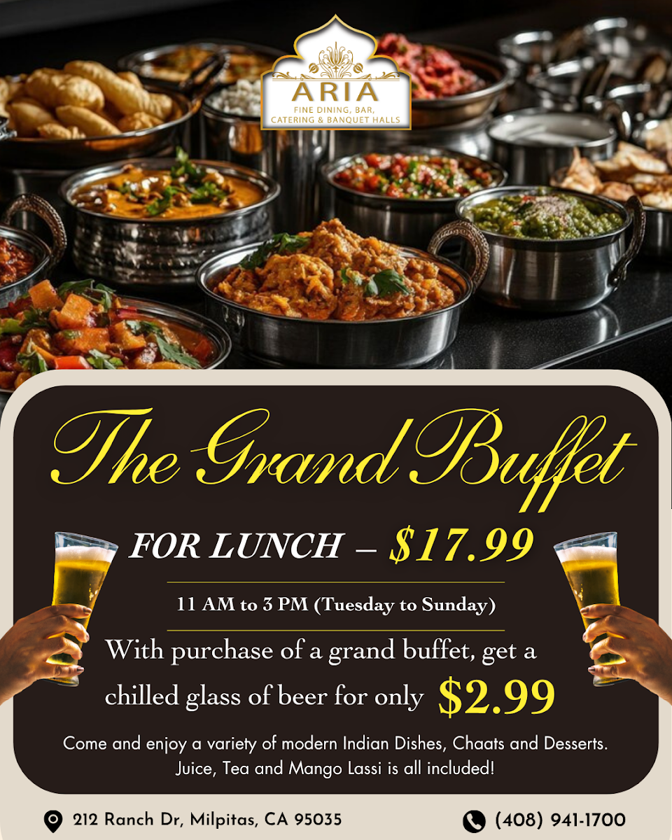 Menu Aria Dining & Banquets Fine Indian Cuisine-1