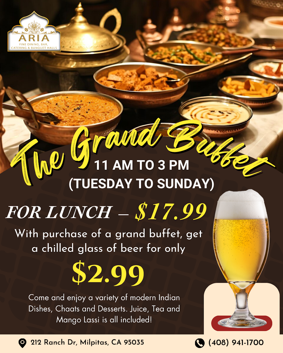 Menu Aria Dining & Banquets Fine Indian Cuisine-2